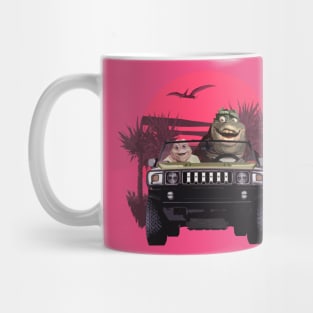 The Sinclair Driving the Boomer-Mobile Mug